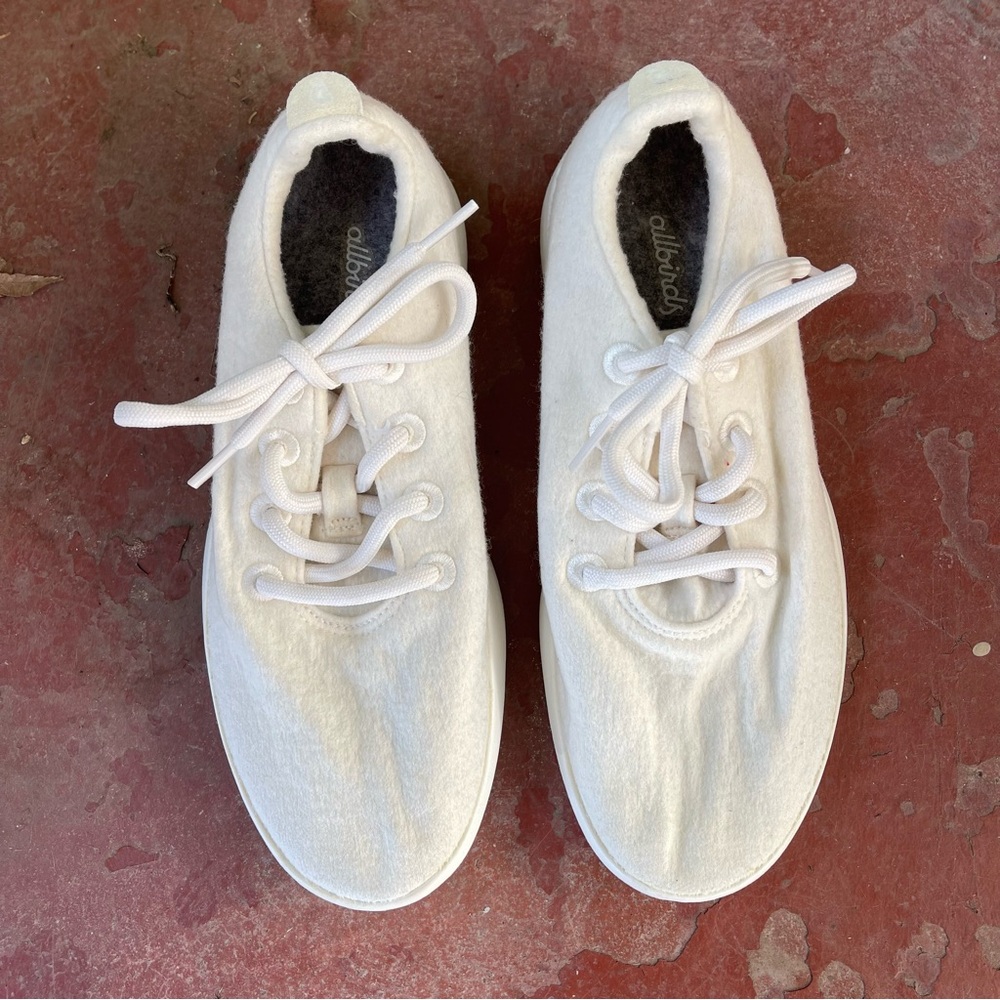 all white/cream all birds sneakers